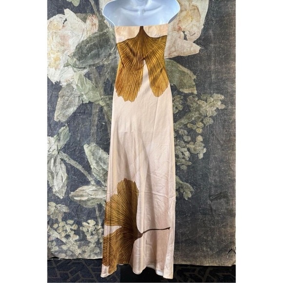 NWT! Anthropologie The Fleur Strapless Satin Maxi Slip Dress Size XL 🟤 - Picture 5 of 8